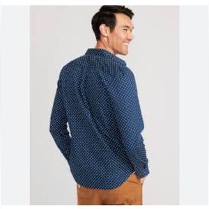 Printed Button Down Collared Shirt, L